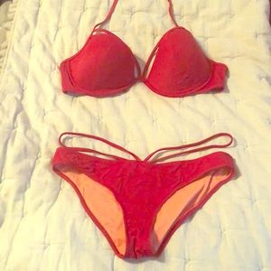 AdoreMe red bikini size 36DD bottoms size M